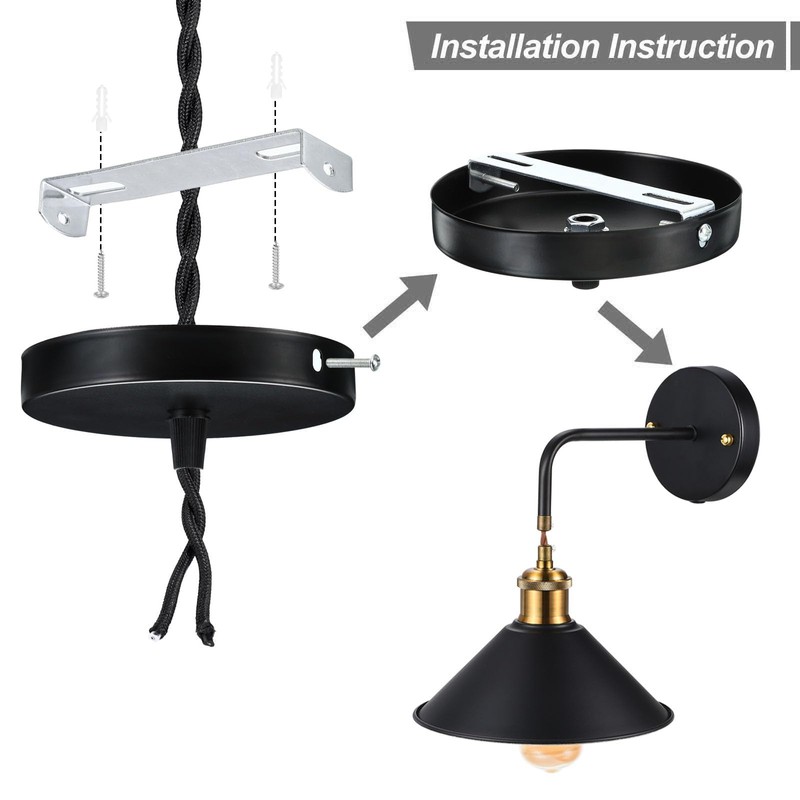 TOP-VIGOR 2Sets Light Fixture Ceiling Bracket, 150x18x16mm Ceiling Light Plate