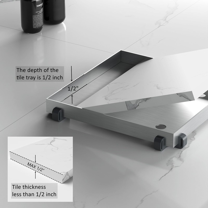 Sharpeye 6 Inch Square Shower Drain with Removable Tile Insert