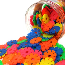 Smart-Planet 400 Neon Flowers in Tin - Snowflakes for Inserting 3.3 cm Children's Toy Educational Toy Building Blocks Pegstones from 3 Years