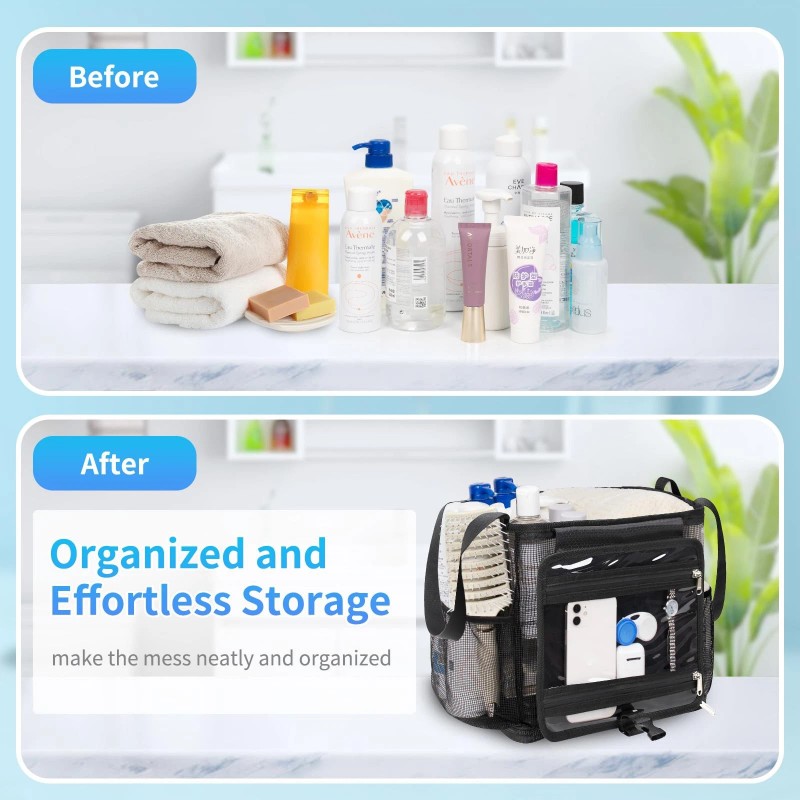 CUBETASTIC Mesh Shower Caddy Portable Quick Dry Hanging Toiletry Bag