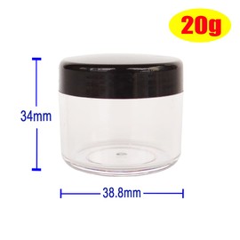 Wopanxye 12pcs 20 Gram 20ml Travel Sample Jars, Small Cosmetic Empty Container, Plastic Round Pot Screw-up Cap Lid, Tiny 20g Bottle for Makeup Eye Shadow Nails Cream Glitters Lip Moisturizer Lipsalve