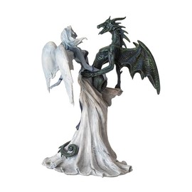 Pacific Giftware The Dark Chemical Wedding Statue by Alchemy England Gothic Angel and Dragon Figurine Highly Detailed Fantasy Decor for Home Display 13.19" Tall