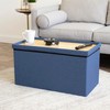 Humble Crew Ryan Tray Coffee Table Ottoman with Storage, Navy