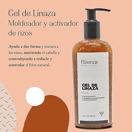 Gel Fijador de Linaza para Cabello - Activador de Rizos, Combate el Encrespamiento, Fortalece e Hidrata el Cabello - 250 ml