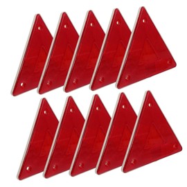 Gatuida 10pcs Reflective Triangle Warning Sign for Trucks Emergency Safety Roadside Kit Red Reflective Warning Frame Easy Setup for Night Driving and Roadside Assistance