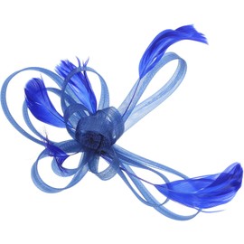 Minkissy Wedding Hair Clip Brooch Headpiece - 1920s Flapper Accessories for Cocktail Party (Royal Blue) - Women Bridal Fascinators