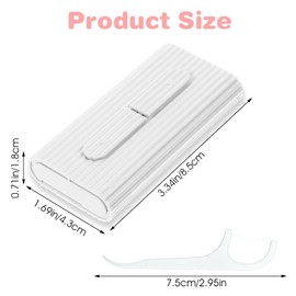 2 Case Portable Dental Floss Dispenser with Adult Flosser Sticks 20 Count, Travel Floss Case for Cleaning Teeth and Oral Care, Refillable Flossers Boxes for Dinners, Dating, Travel, Hotels (White)
