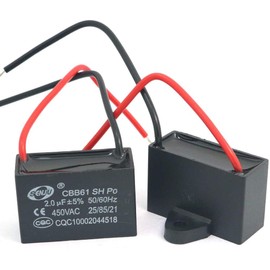 Fasizi 2 x CBB61 2uF 450V AC 50/60Hz Fan Motor for Air Conditioning Running Capacitor