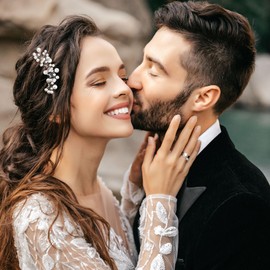 CustomyLife 4pcs Bridal Wedding Hair Styling Pin, Non-Slip Bun Updo Hair Bobby Pin Clip, Vintage Glitter Alloy U Shaped Hair Piece Accessories for Women Girls-Silver