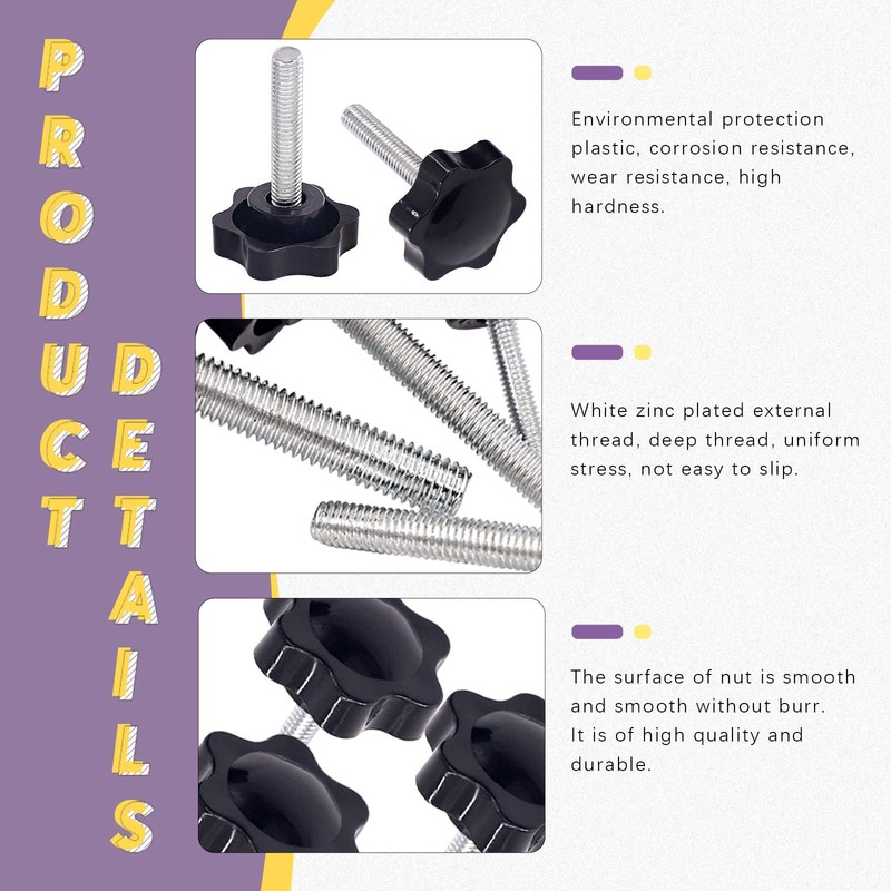 Swpeet 60Pcs M4 x 30 Hex Shaped Male Thread Metal
