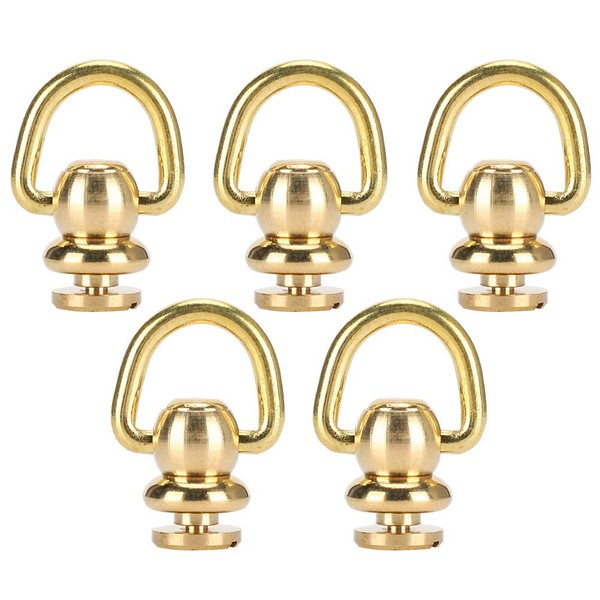 D Ring Rivets 5 Sets Brass Nail Chicago Bolt Screw for Leather Craft Luggage Shoes Bags