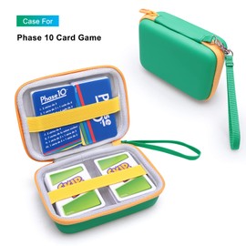 XANAD Hard Cards Game Case Compatible with UNO/Phase 10/ Skip Bo/PM TCG Trading Cards/Five Crowns/Skyjo Card Game Green+Grey