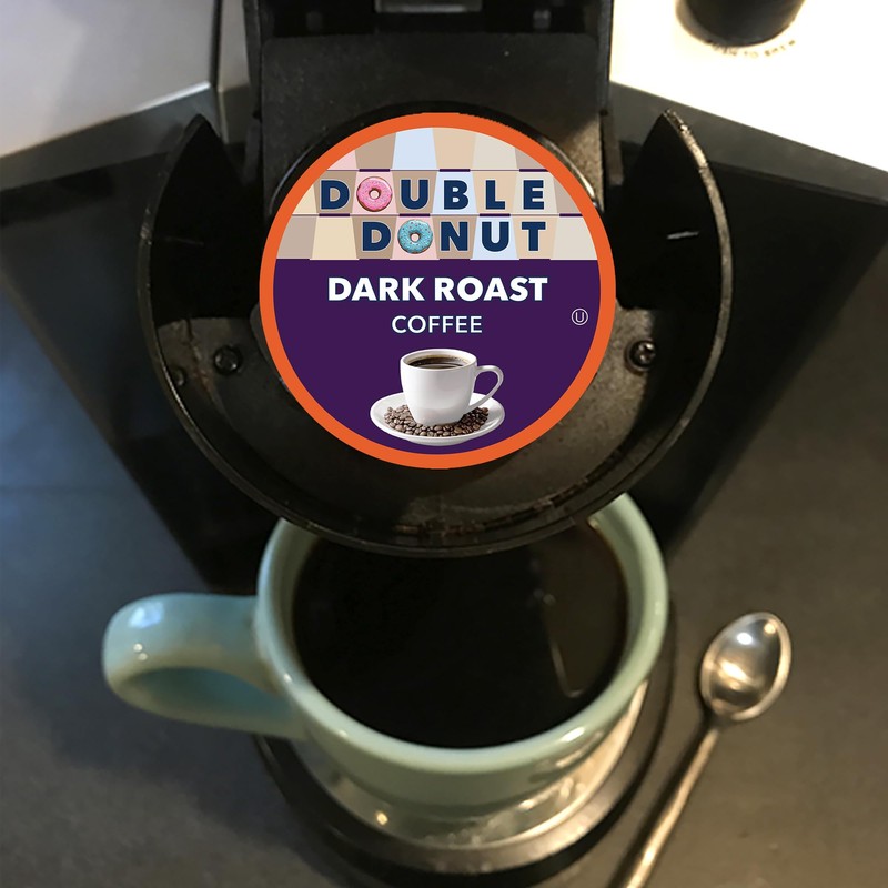 Double Donut Coffee Extra Bold Blend Dark Roast Coffee Pods,