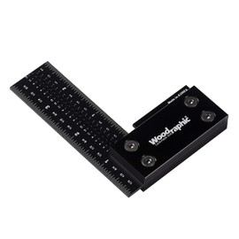 Woodraphic 4 Inch Precision Square – CNC Aluminum Marking and Layout Tool for Woodworking, Joinery, Cabinetmaking, Framing, Carpentry, and DIY Projects – Small Right Angle Ruler