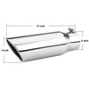 LCGP 3 Inch Inlet Exhaust Tip,3" x 4" x 12",Bolt