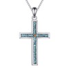 SHEAISRS Mustard Seed Necklace 925 Sterling Silver Cross Pendant for