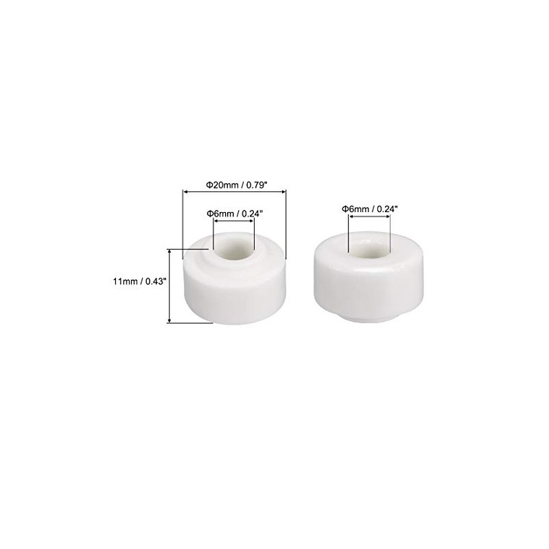 sourcing map 10pcs Ceramic Insulator Bead 6mm X 20mm Round