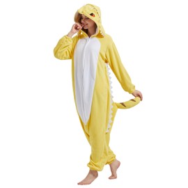 SimZoo Adult Animal Onesie Pajamas, Men and Women's Central Bearded Dragon Animal Cosplay Costume Sleepwear, One-Piece Unisex Homewear Medium