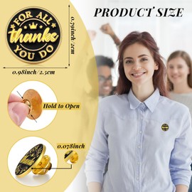 Ceenna 50 Pcs Employee of The Month Lapel Pin Bulk Star Recognition Appreciation Gift Employee Enamel Gold Plated Performance Reward Gift for Staff Team Volunteer(Thanks for You Do)