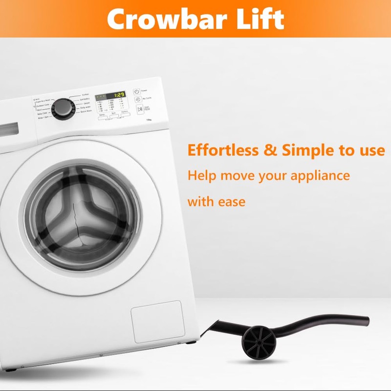 LUCKUP Heavy Duty Appliance Rollers W/Crowbar, Extendable Washing Machine Stand