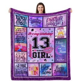 Lviliss 13th Birthday Gifts for Girls Blanket 50”x60”, 13 Year Old Girl Gifts Ideas, Best Gifts for 13 Year Old Girls, Birthday Gifts for 13 Year Old Girl