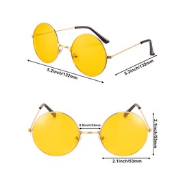 Blulu 12 Pairs 60s 70s Hippie Circle Sunglasses for Women Men Retro Glasses Round Tinted Lens Sunglasses Pack Vintage Hipster Small Hippie Eyewear for Men Women Masquerade Costumes Party Gifts