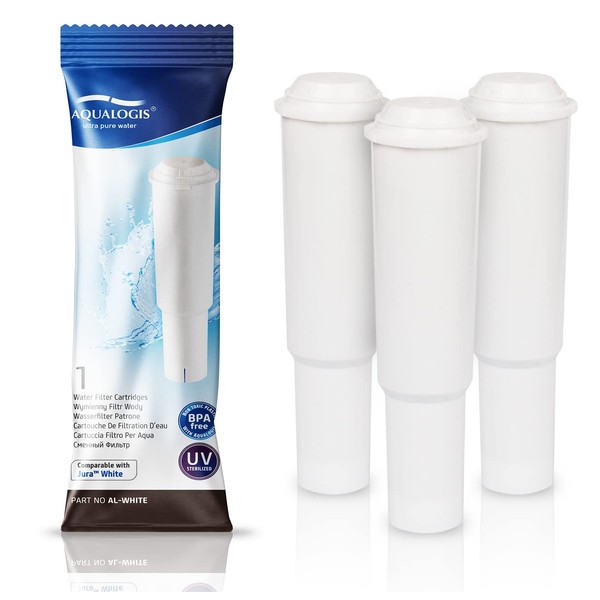 Aqualogis Water Filter Compatible with Jura White 60209, 68739, 62911, Cartridge including models: Nespresso, Capresso, Impressa, Avantgarde (3)