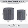 WENRENER Ottoman with Storage, Velvet Round Storage Ottoman Set of