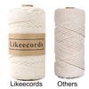 Likeecords Cotton Macrame Cord 3mm x 100m, 3 Strand Twisted,