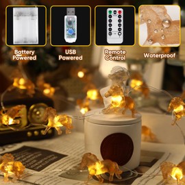 U.I STATION Horse Animal String Lights, Cowboy Pony Themed Decor 3D Light 10ft 24 LEDs with 8 Flash Modes Remote Control for Home Decoration Xmas Wedding Birthday Thanksgiving Garden Party