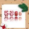 Christmas Press on Nails Short Square Fake Nails with Gingerbread