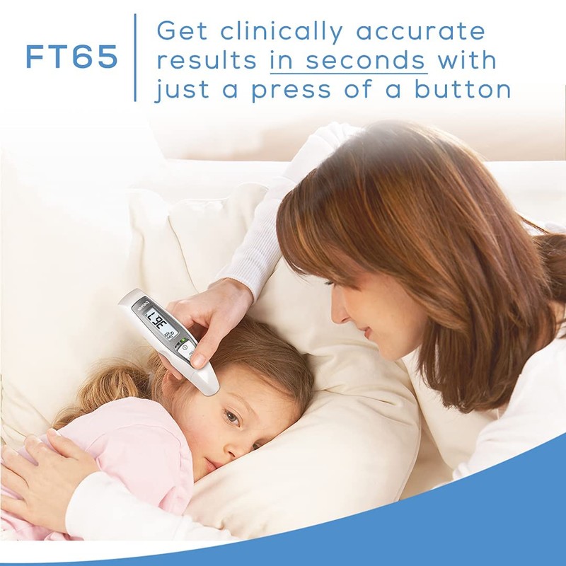 Beurer FT65 3-in-1 Digital Thermometer - Non-Contact Infrared Thermometer w/Memory