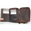 Men's Natural Genuine Leather Wallet with Metal Zipper Around with