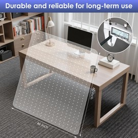 Kuyal Office Chair Mat for Carpet, 46x60 Clear Heavy Duty Computer Chair Mat, Under Desk Protector Carpeted Floors Mat, Easy Chair Movement,Ship Flat