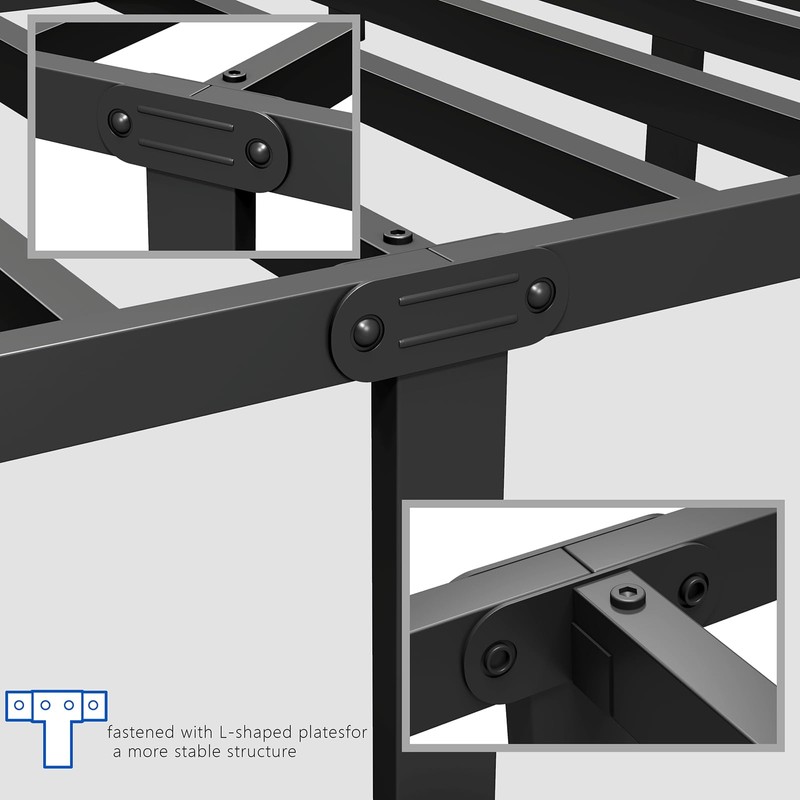 zizin Full Size Metal Bed Frame with Headboard & Footboard