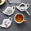 Tea Bag Coaster Set of 6 White Ceramic Tea Bag