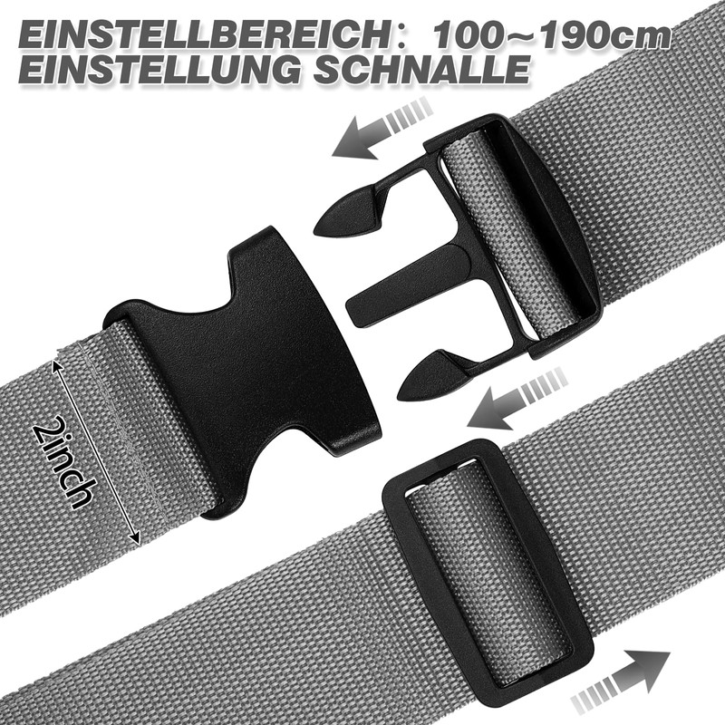 Tatxmalv Pack of 2 Suitcase Straps, Adjustable Non-Slip Suitcase Straps,