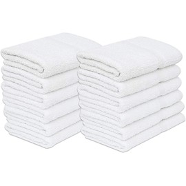 Towels N More 12 Pack White Bath Towel (24x48 Inch) Cotton Blend Extra Absorbent Easy Care-Home, spa, Resort, Hotels/Motels, Gym use (12)
