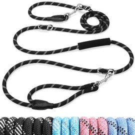 SlowTon Hands Free Dog Leash, 10FT Adjustable Training Lead with Traffic Handle 1/2 Inch Nylon Heavy Duty Lead No Pull for Large Medium Dogs, Tangle Free Reflective Waist-Leash for Walking Running