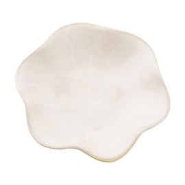 UUYYEO Ceramic Trinket Dish Decorative Jewelry Dish Earring Ring Tray Keys Holder Dish Vanity Jewelry Plate Tray Aesthetic Necklace Holder Dish Earring Jewelry Holder Bowl White