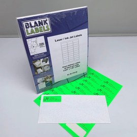 Blanks Labels Fluorescent Green FBA & Mailing Labels from Blank Labels - 2-5/8" x 1" (2.625 x 1) - 30 Labels Per Sheet
