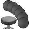 Newwiee 6 Pcs Black Leather Stool Covers Round,Waterproof PU Stretch