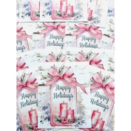 PRMarket Shabby Chic Pink Christmas Tags Set of 24 Tags 4x5” Cardstock #TP24
