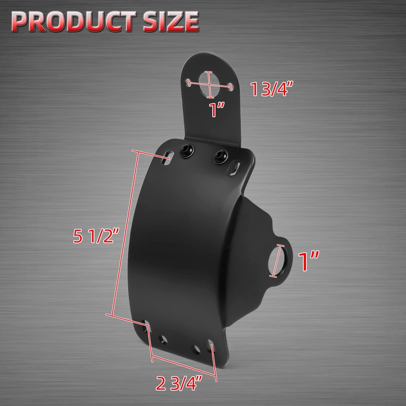Amazicha Motorcycle 1" Axle Hole License Plate Bracket Curved Side