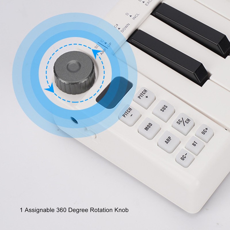 MIDI Keyboard Controller 25 Force Sensitive Keys 1 Assignable Knob