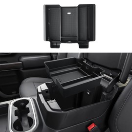 2022 Silverado 1500 Center Console Organizer For 2019-2022 Chevy Silverado 1500/GMC Sierra 1500 & 2020-2023 Silverado/Sierra 2500HD/3500HD Accessories - Only Fit Full Console w/Bucket Seats(Black)