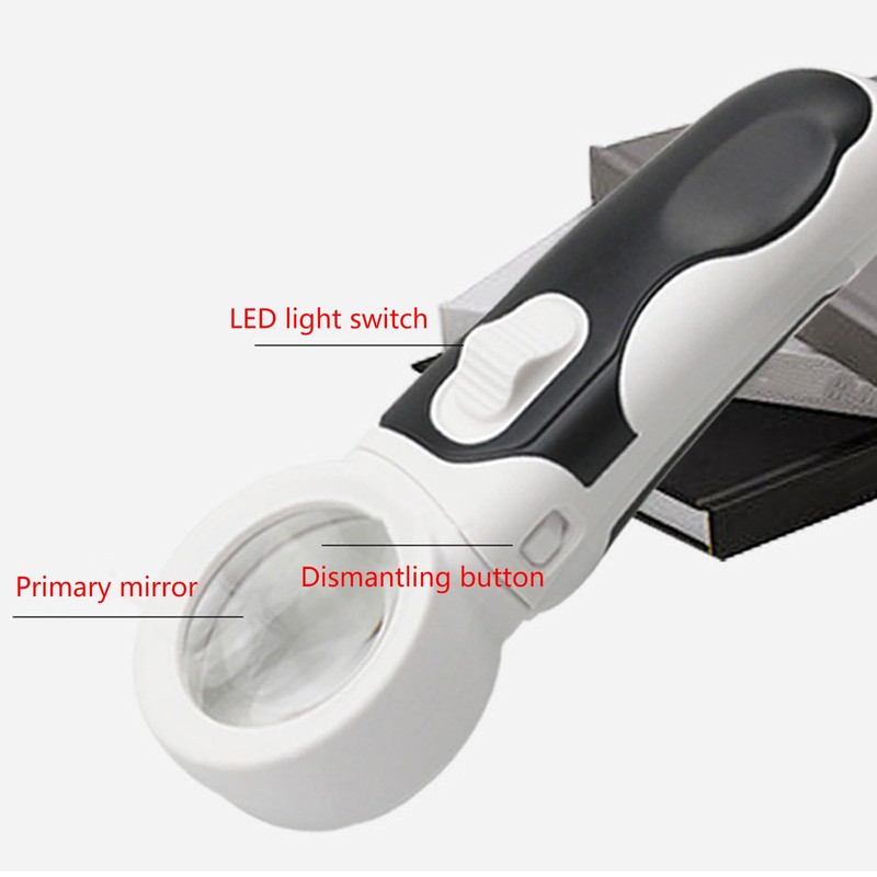 VOCUE 16X Illuminated Magnifying Glass 2 LED Light Handhelds Reading