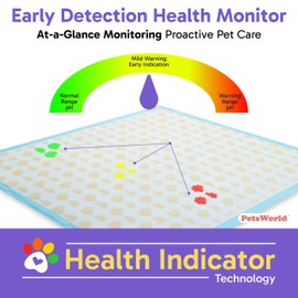 PetsWorld 36x36 Inch Health Monitoring Dog Pee Pads – 50 Count |Color-Changing for Early Health Detection | Ultra Absorbent, Leak-Proof, Odor Control Potty Pads