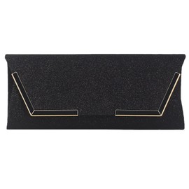 LQSCJS Clutch Women's Evening Bag, Elegant Evening Bag, Women's Envelope Clutch, Women's Envelope Clutch, Elegant Evening Bag for Wedding, Party, Banquet, Black, black