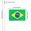 QQSD Brazil Small Flag Brazilian Stick Mini Hand Held Flags